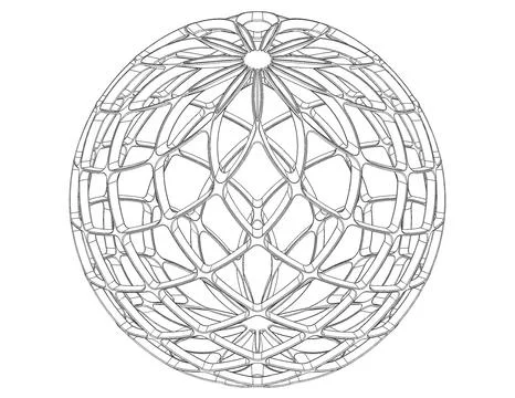 Wireframe Shape Geo Complex Twisted Sphere ~ 3D Model #263191476