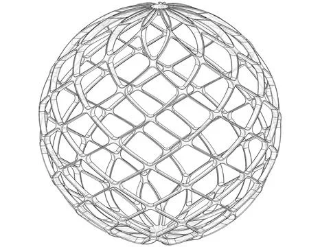 Wireframe Shape Geo Complex Twisted Sphere ~ 3D Model #263191476