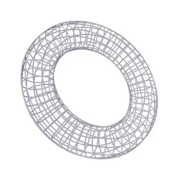 Wireframe Shape Torus. Isolated on white background. 3D Rendering Illustrazione stock