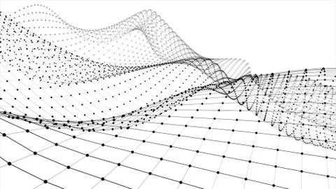 Wireframe - a skeletal three-dimensional model in which only lines and vertic Stock Illustration