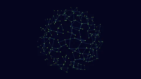 Wireframe sphere with constellation like pattern Stock Footage 253955475