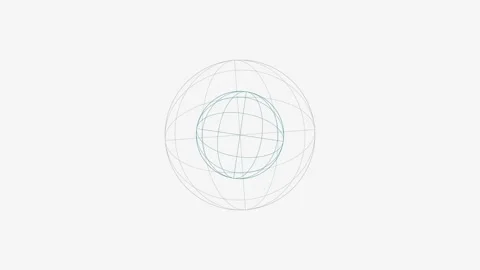 Wireframe Sphere Digital Rotation Animation Loop 库存影片 334362674