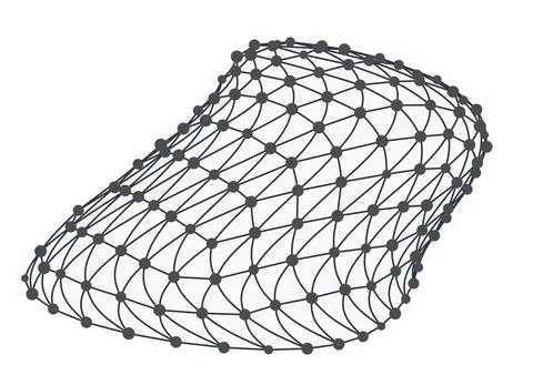 Wireframe sphere distorted globe isolated on white background. 3d cell network. Illustrazione stock