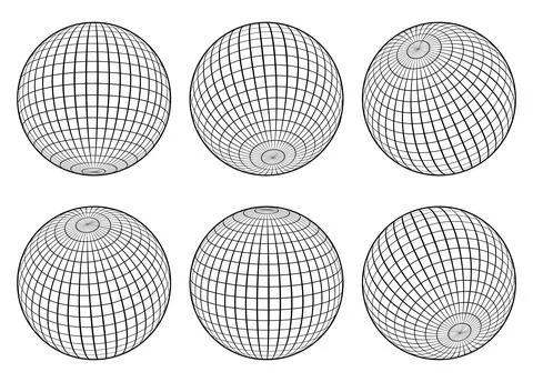 Wireframe Sphere Globe Grid Stock-Illustration