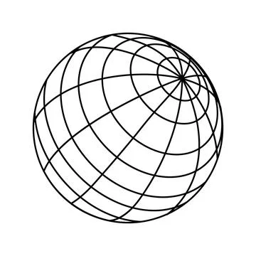 Wireframe sphere grid representing global connection Stock Illustration