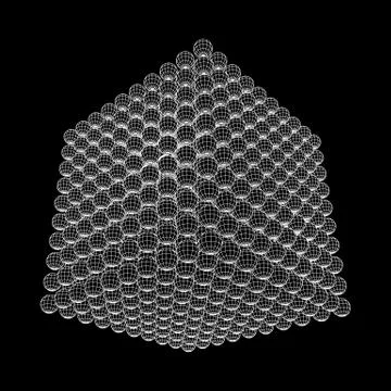 Wireframe Sphere Mesh Cube. Stock Illustration