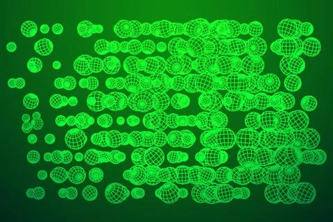 Wireframe Sphere Mesh Flow Stock Illustration