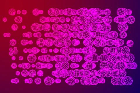 Wireframe Sphere Mesh Flow イラスト素材