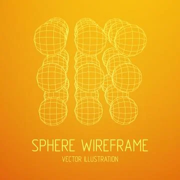 Wireframe Sphere Mesh Flow 스톡 일러스트