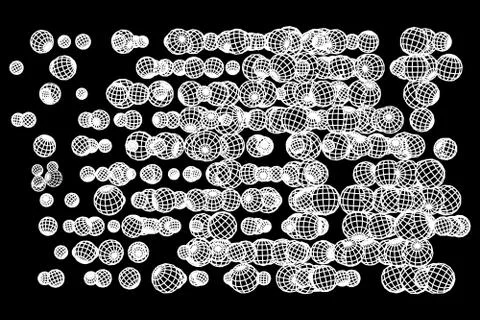 Wireframe Sphere Mesh Flow Illustrazione stock