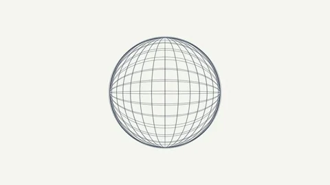 Wireframe Sphere Rotating for Data Visualization Backgrounds and Motion Stock Footage 333356337