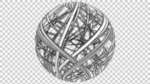 Wireframe Spheriphy 01 720p with alpha Video stock 43302911
