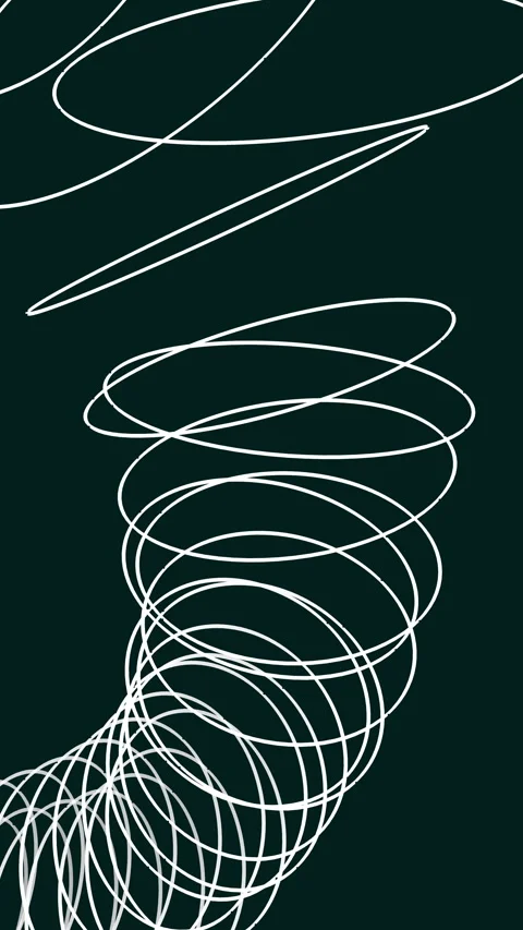 Wireframe spring coil tunnel rotating on dark background Stock Footage 329143067