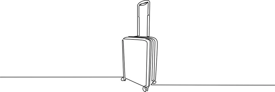 Wireframe suitcase with wheels Vector Illustrazione stock