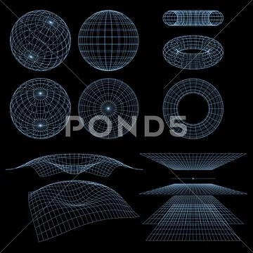 Wireframe symbols Stock Illustration