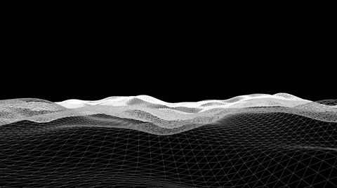 Wireframe Tech Landscape Moving Forwards Stock Footage 40066580