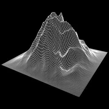 Wireframe terrain background. Stock Illustration
