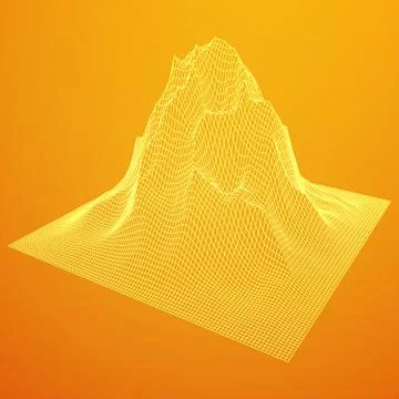 Wireframe terrain background. Stock Illustration