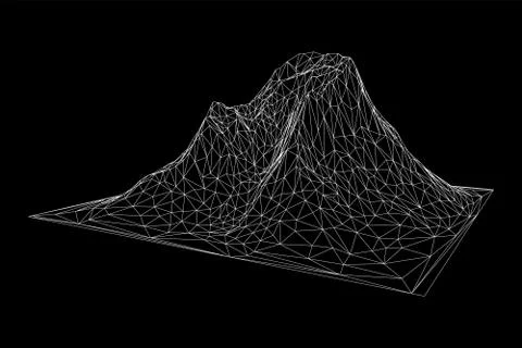 Wireframe terrain background Stock Illustration