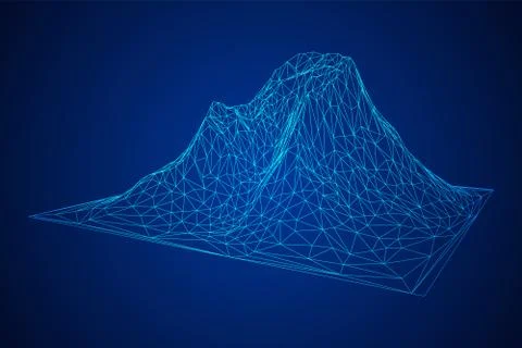 Wireframe terrain background Stock Illustration