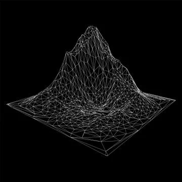 Wireframe terrain background Ilustración de archivo