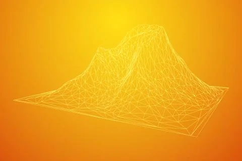 Wireframe terrain background Illustrazione stock