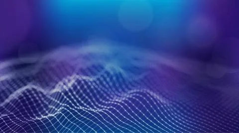 Wireframe terrain futuristic grid technology big data background Stock Illustration