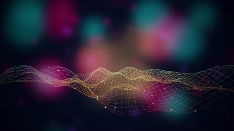 Wireframe terrain grid undulating seamless loop motion background Stock Footage 344799384