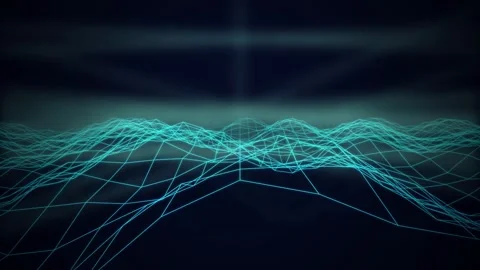 Wireframe terrain mesh undulating seamless loop motion background Stock Footage 344231334