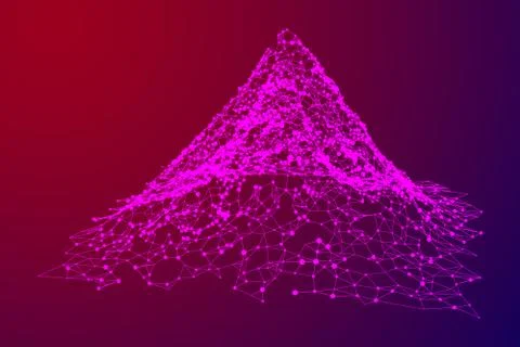 Wireframe terrain vector background. Illustrazione stock