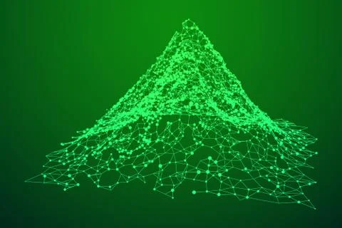 Wireframe terrain vector background. Stock Illustration