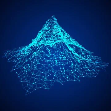Wireframe terrain vector background. Illustrazione stock