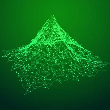 Wireframe terrain vector background. Illustrazione stock