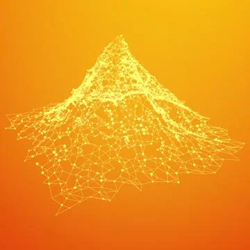Wireframe terrain vector background. Illustrazione stock