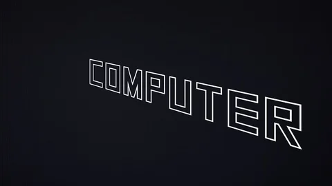 Wireframe text spin computer Stock Footage 99426105