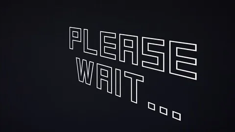 Wireframe text spin please wait 스톡 동영상 101108160