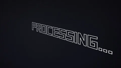 Wireframe text spin processing Stock Footage 101109349