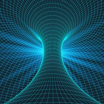 Wireframe torus with connected lines and dots . Mesh polygonal element. Vector Illustrazione stock