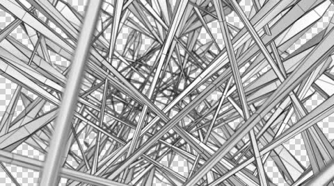 Wireframe Tunnel 01 1080p Video stock 43305071