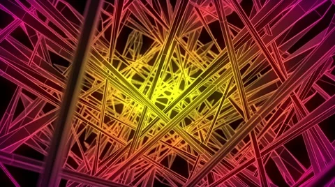 Wireframe Tunnel 02 1080p Stock Footage 43303891