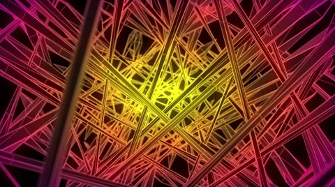 Wireframe Tunnel 02 720p Video stock 43303222