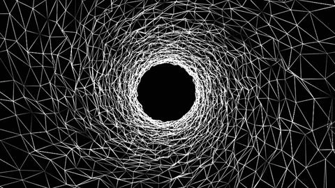 Wireframe tunnel, Abstract wireframe funnel. Abstract dynamic wireframe tun.. Stock Illustration