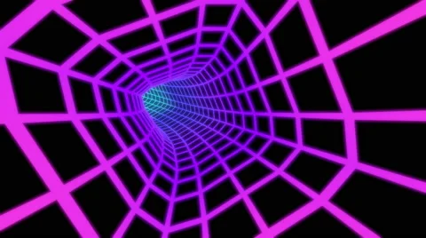 Wireframe Tunnel — Rounded Stock Footage 59709006