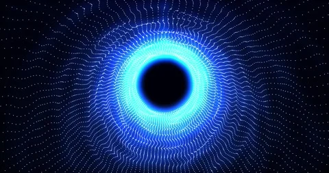 Wireframe tunnel technology from particles and dots Stock Footage 243347248