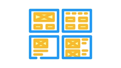 Wireframe ux ui design color icon animation Stock Footage 327264496