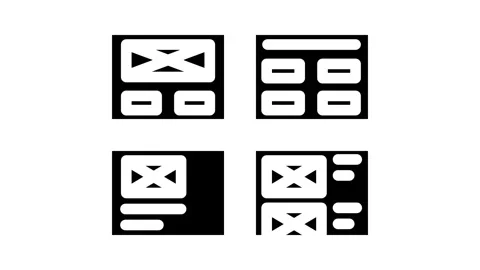 Wireframe ux ui design glyph icon animation Stock Footage 326740957