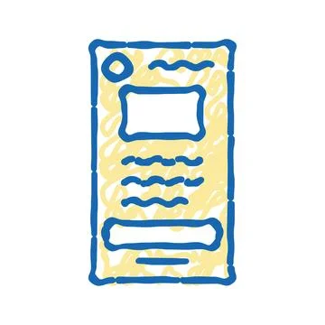 Wireframe ux ui design icon doodle illustration Stock Illustration