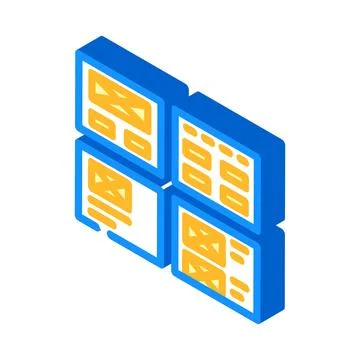 Wireframe ux ui design isometric icon vector illustration Stock Illustration