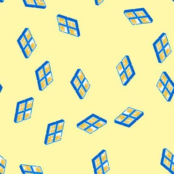 Wireframe ux ui design isometric icon seamless pattern Stock Illustration