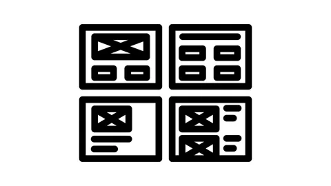 Wireframe ux ui design line icon animation Stock Footage 326757059